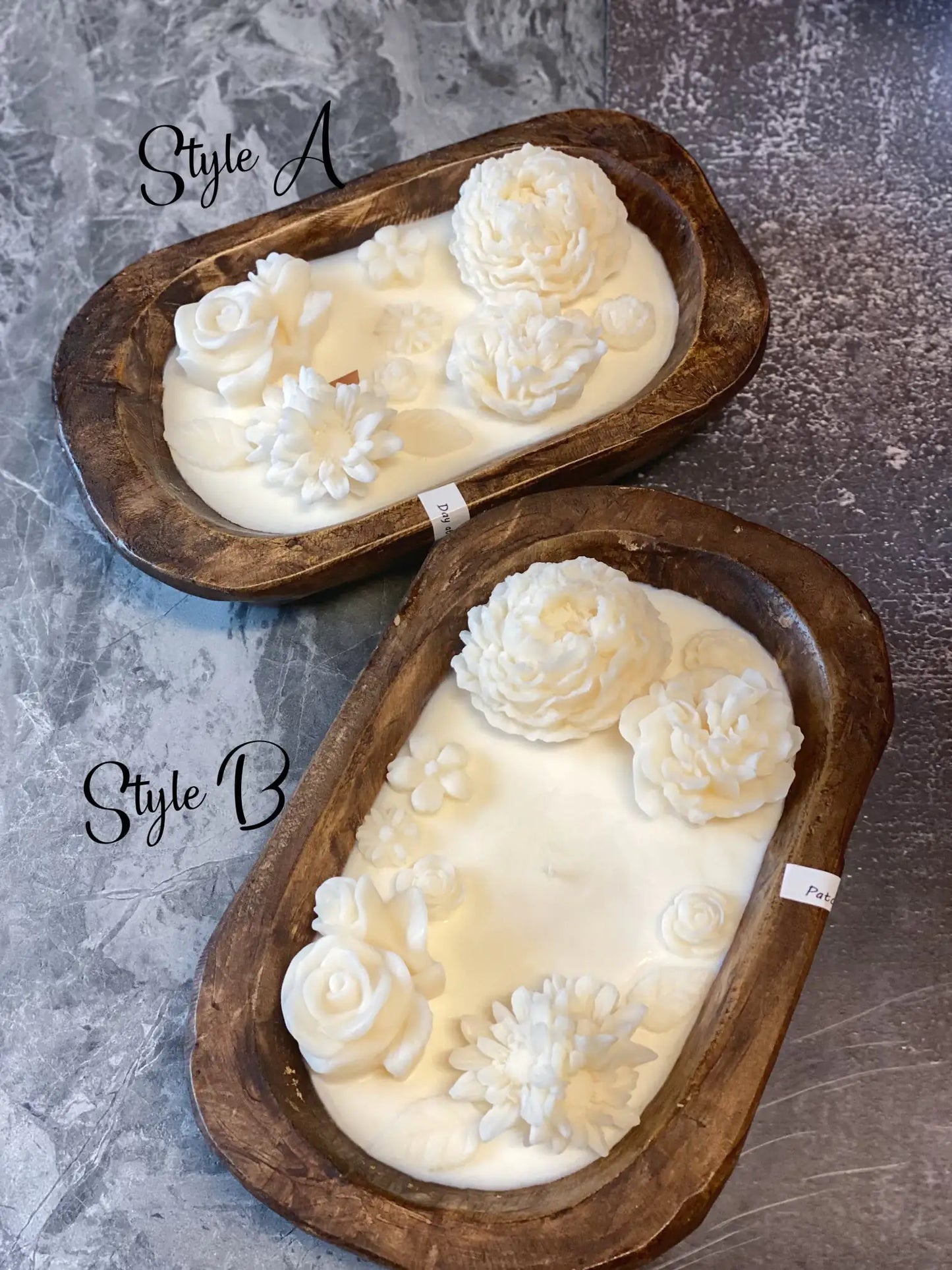 Botanical Dough Bowl Candle | Handcrafted Soy Wax with Flower Details — 16oz